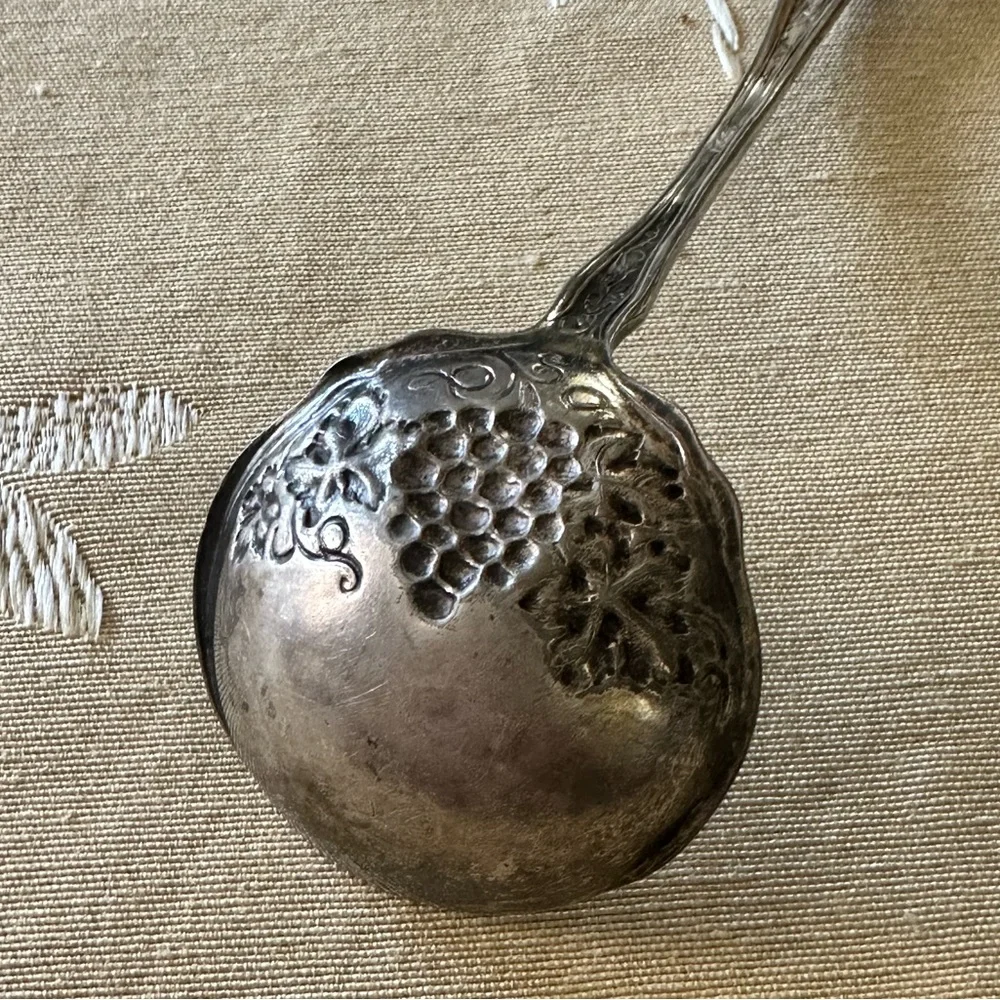 Vintage R. C. Co. 1913 Isabella Grape Pattern Sauce / Gravy Ladle / Spoon.